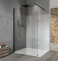 Gelco VARIO BLACK jednodílná sprchová zástěna k instalaci ke stěně, čiré sklo, 1300 mm GX1213GX1014