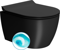 GSI PURA SHORT závěsná WC mísa, Swirlflush, 35x46cm, černá dual-mat 880226