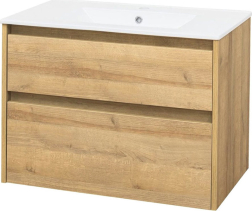 Mereo Opto, koupelnová skříňka s keramickým umyvadlem 81 cm, dub Riviera CN921