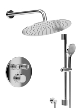 Sapho SMART SELECT podomítkový sprchový set s termostatickou baterií, 2 výstupy, posuvný držák sprchy, chrom RP032-02