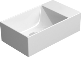 GSI KUBE X keramické umývátko 40x23cm, bez otvoru, pravé/levé, bílá mat 9484009