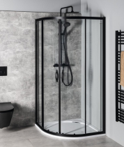 Gelco SIGMA SIMPLY BLACK čtvrtkruhová sprchová zástěna 900x900 mm, R550, čiré sklo GS5590B