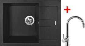 Granitový dřez Sinks AMANDA 650 Metalblack + Vitalia G11474