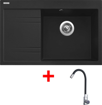 Granitový dřez Sinks RIM 780 P Metalblack + Elasta nerez/černá G20974