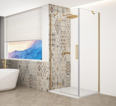 Gelco TRINITY GOLD MATT čtvercový sprchový kout 800x800mm, čiré sklo, levé GT5680-80CL-G