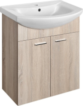Aqualine ZOJA umyvadlová skříňka 61, 5x74x32, 5cm, dub platin, 2x dvířka 51163