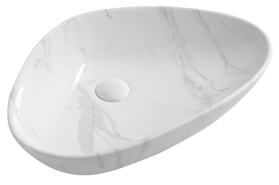 Sapho DALMA keramické umyvadlo na desku, 58, 5x39 cm, carrara MM217