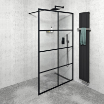 Gelco CURE BLACK sprchová zástěna 1400mm, čiré sklo CB140