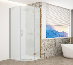 Gelco TRINITY GOLD MATT čtvrtkruhový sprchový kout 900x900mm, matné sklo, pravé GT6590MR-G