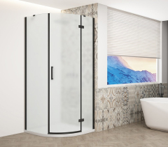 Gelco TRINITY BLACK čtvrtkruhový sprchový kout 900x900mm, matné sklo, pravé GT6590MR-B