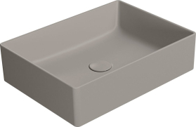 GSI KUBE X keramické umyvadlo na desku, 50x37cm, tortora mat 942905