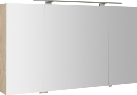 Sapho MIRRÓ galerka s LED osvětlením, 3x dvířka, 120x70x16cm, jilm bardini MC121-0013