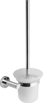 Sapho X-ROUND WC štětka závěsná, mléčné sklo, chrom XR323