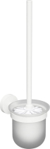 Sapho X-ROUND WHITE WC štětka závěsná, mléčné sklo, bílá mat XR303W