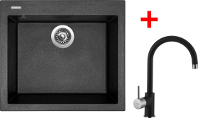 Granitový dřez Sinks CUBE 560 Metalblack + Vitalia GR G9574