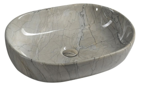 Sapho DALMA keramické umyvadlo na desku, 59x42 cm, grigio MM413