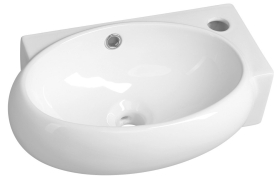 Sapho RIBERA keramické umývátko rohové 43x28, 5 cm, otvor pro baterii vpravo, bílá AR497