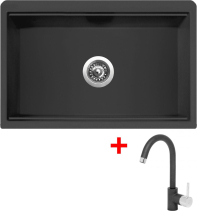 Granitový dřez Sinks FARMHOUSE 838 NANO Nanoblack+MIX 35 GR FH838N6MI35GRN6