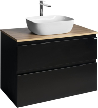 Aqualine ALTAIR skříňka s deskou 87, 5 cm, černá mat/dub emporio AI690-01