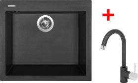 Granitový dřez Sinks CUBE 560 NANO Nanoblack+MIX 35 GR CU560N6MI35GRN6