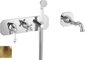 Sapho VIENNA podomítková vanová baterie s hubicí a ruční sprchou, 2 výstupy, bronz VO243BR
