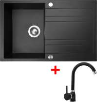 Granitový dřez Sinks GRANDE 800 XC Granblack + Polo GR G6930XC