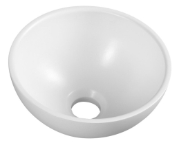 Sapho MINOR umývátko na desku, litý mramor, Ø 26cm, bílá MR260