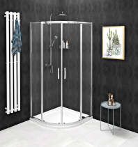 Gelco SIGMA SIMPLY čtvrtkruhová sprchová zástěna 900x900 mm, R550, čiré sklo GS5590