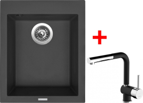 Granitový dřez Sinks CUBE 410 Nanoblack+MIX 3 P Nanoblack G179N6