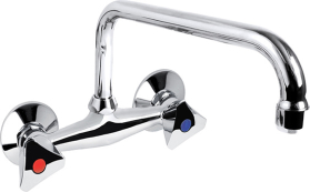 Mereo Dřezová nástěnná baterie, Kasia, 150 mm, s U ramínkem trubkovým ø 18 mm - 230 mm, chrom CBS30104