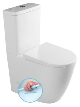 Sapho TURKU WC kombi, zvýšený sedák, Rimless, spodní/zadní odpad, bílá PC104WR