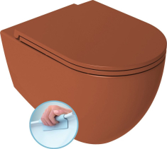Isvea INFINITY závěsná WC mísa, Rimless, 36, 5x53cm, terracotta 10NF02004-2U