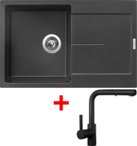 Granitový dřez Sinks ULTIMA 790 Metalblack + ENIGMA S Černá matná G25574
