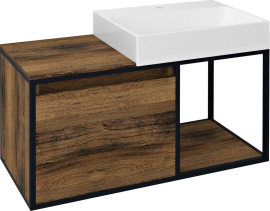Sapho SKARA umyvadlová skříňka 100x49, 5x46, 5cm, černá mat/dub Collingwood CG004-1919