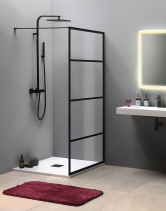 Gelco CURE BLACK sprchová zástěna 1000mm, čiré sklo CB100