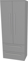 Mereo Bino, koupelnová skříňka vysoká 163 cm, dvojitá, Multidecor, Šedý Supermat CN699SEDA