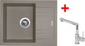 Granitový dřez Sinks LINEA 600 N Truffle+MIX 350P LI60054NMI350P