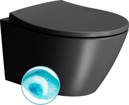 GSI MODO závěsná WC mísa, Swirlflush, 37x52cm, černá dual-mat 981626