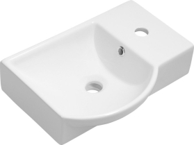 Sapho LITOS keramické umývátko rohové, 45x32cm, baterie vpravo, bílá 4079