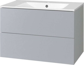 Mereo Aira, koupelnová skříňka s keramickým umyvadlem 81 cm, šedá CN731