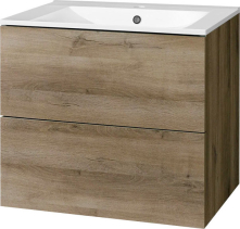 Mereo Aira, koupelnová skříňka s keramickým umyvadlem 61 cm, dub Halifax CN740