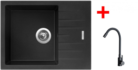 Granitový dřez Sinks PERFECTO 650 Metalblack + ELASTA černá matná G24574