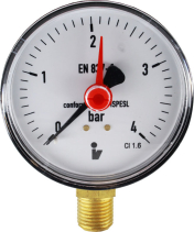 Klum Tlakoměr 63 mm, 0 - 4bar, spodní vývod 1/4" PR3018
