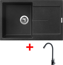 Granitový dřez Sinks ULTIMA 790 Granblack + ELASTA černá matná G25130