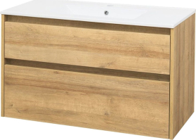 Mereo Opto, koupelnová skříňka s keramickým umyvadlem 101 cm, dub Riviera CN922