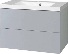 Mereo Aira, koupelnová skříňka s umyvadlem z litého mramoru 81 cm, šedá CN731M