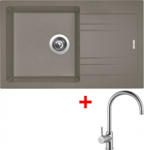Granitový dřez Sinks LINEA 780 N Truffle+VITALIA LI78054NVICL