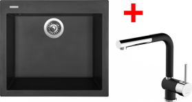 Granitový dřez Sinks CUBE 560 Nanoblack+MIX 3 P Nanoblack G183N6