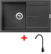 Granitový dřez Sinks ULTIMA 790 Metalblack + ELASTA černá matná G25174