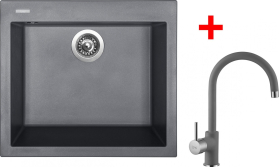 Granitový dřez Sinks CUBE 560 Titanium + Vitalia GR G9572